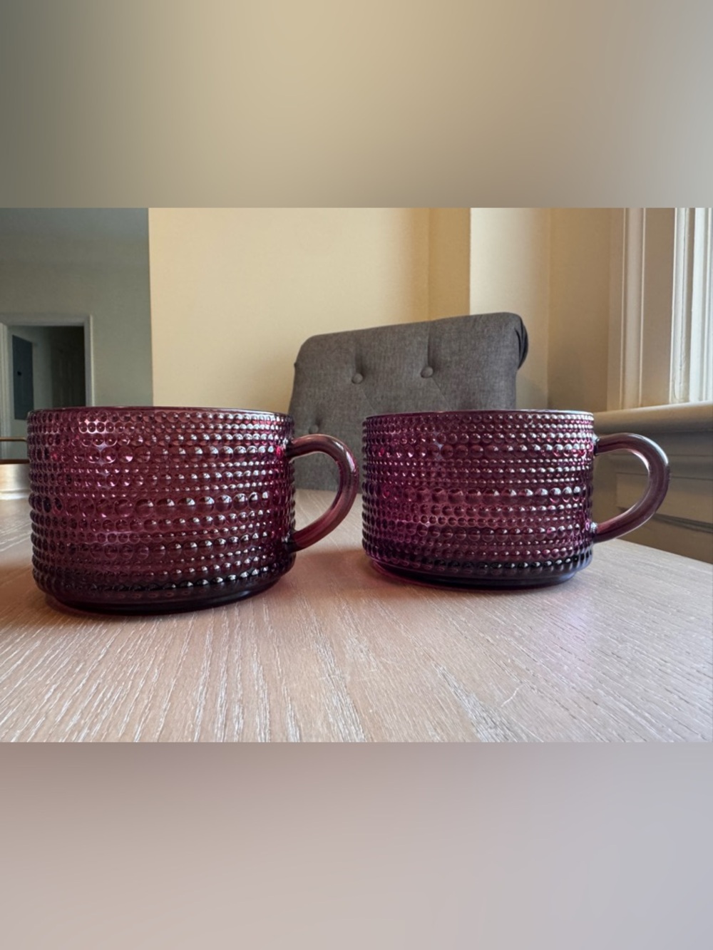 Purple Textured Glass Mug and Bowl Set - Home Dining
